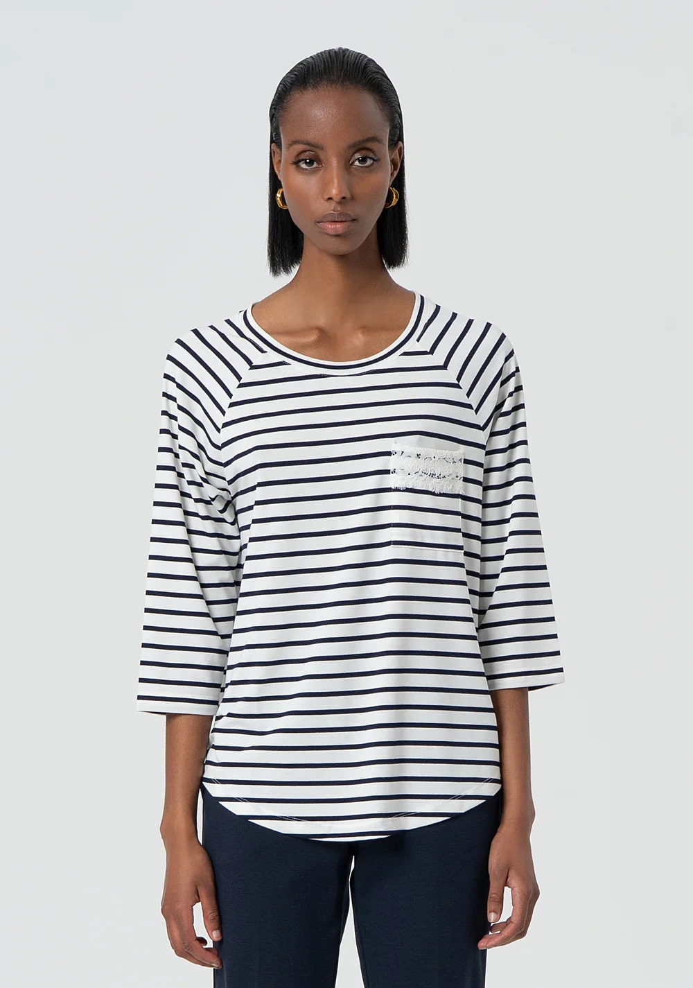 CAMISETA RAYAS MANGA FRANCESA