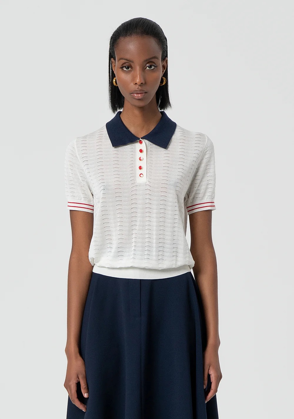 SUÉTER POLO CUELLO MARINO