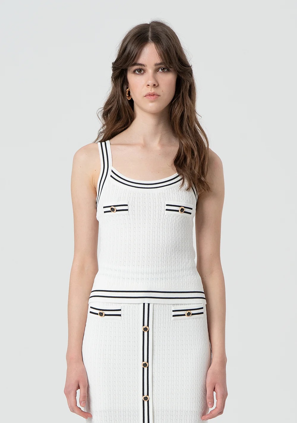 TOP CHANEL BLANCO Y NEGRO
