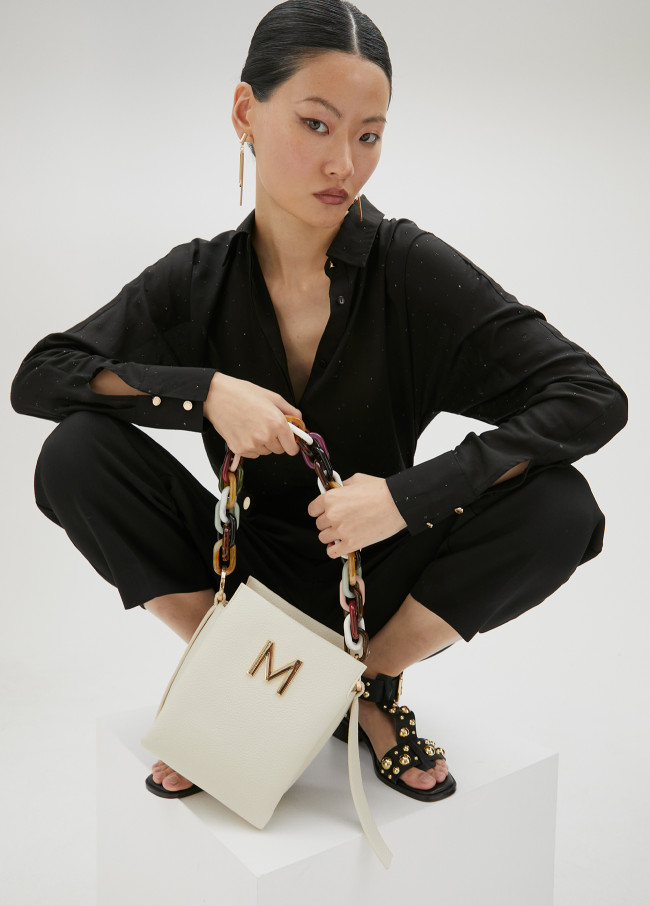 BOLSO BANDOLERA EFECTO PIEL BEIGE