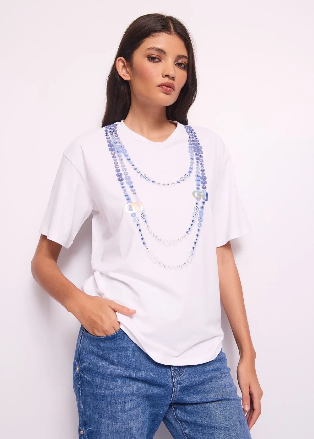 CAMISETA ALGODÓN COLLAR IMPRESO