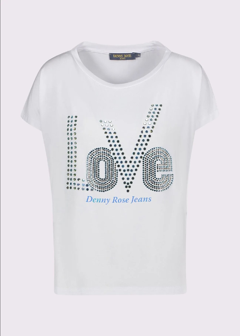 CAMISETA BLANCA LOVE PIEDRAS AZULES