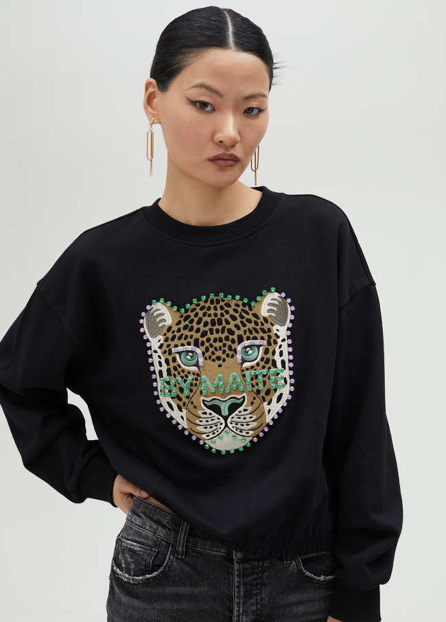SUDADERA NEGRA TIGRE