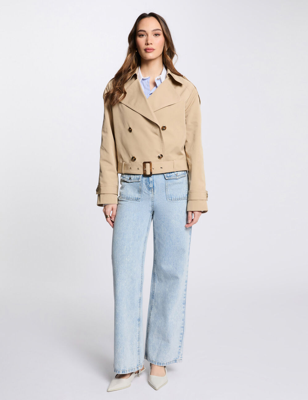 GABARDINA CORTA CAMEL GDAM