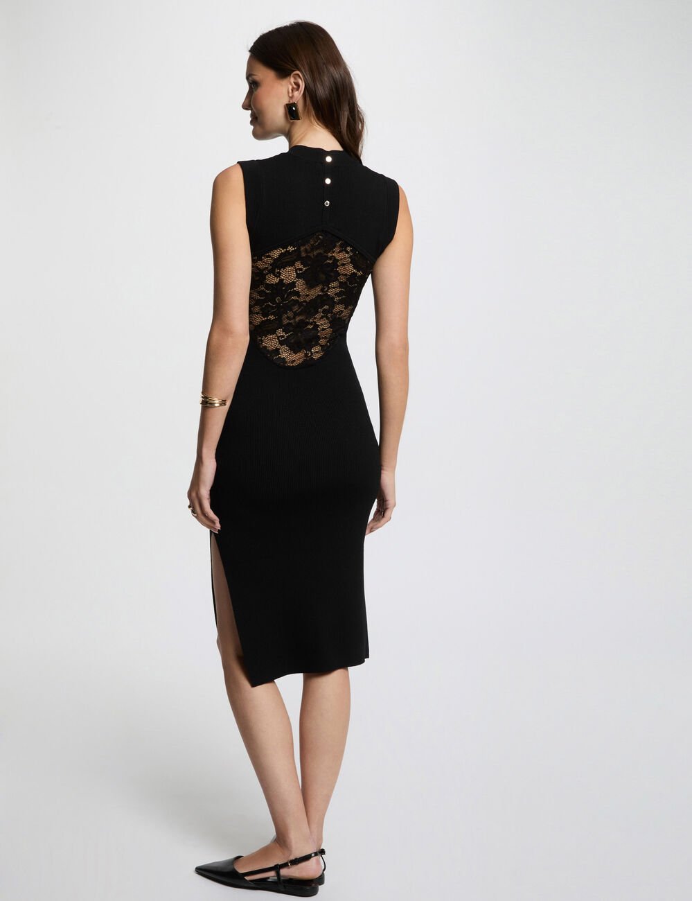 VESTIDO PUNTO AJUSTADO ESPALDA ENCAJE