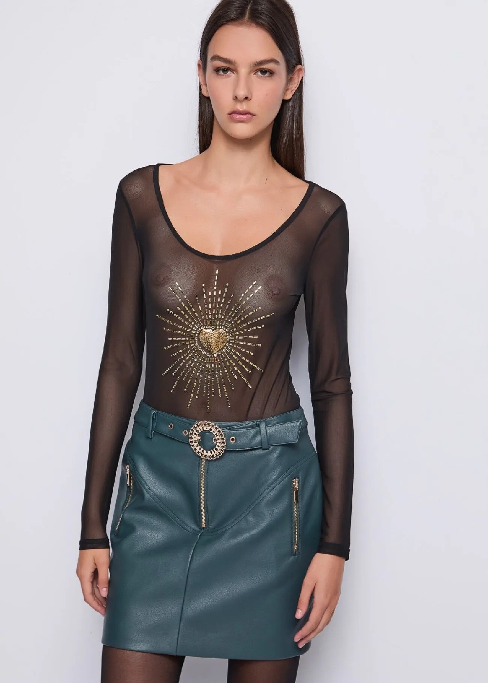 BODY TUL PEDRERIA CORAZÓN LENTEJUELAS