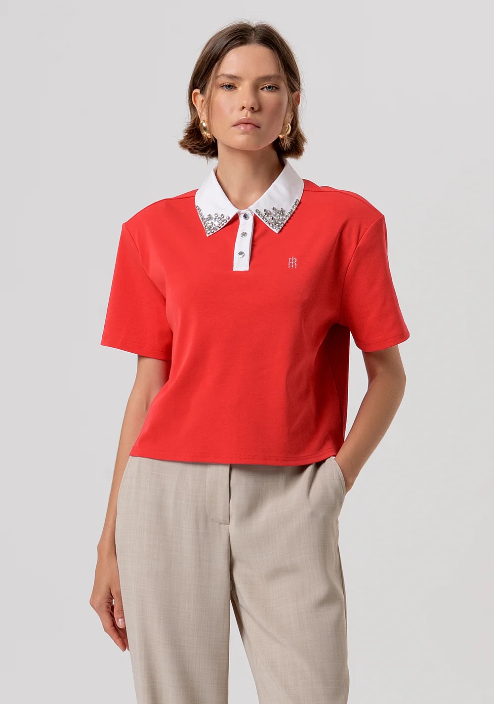 SUÉTER POLO AZUL MARINO CUELLO BLANCO