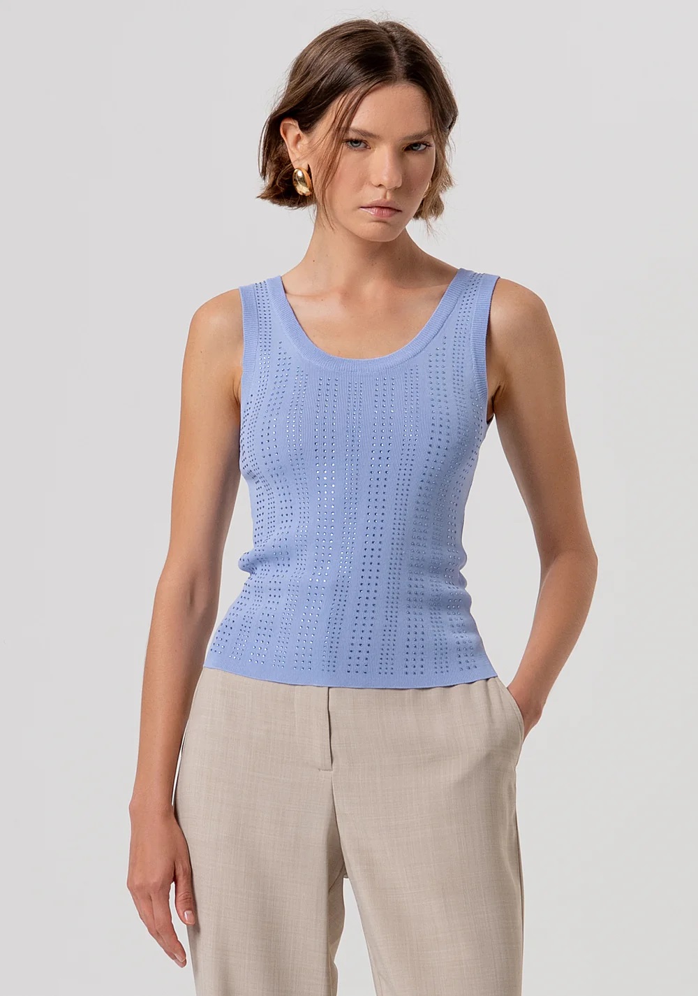 TOP TIRANTES ENTALLADO AZUL STRASS