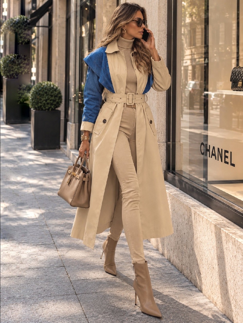 GABARDINA LARGA COMBINADO VAQUERO