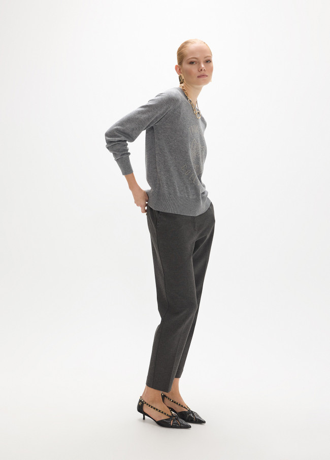 PANTALÓN GRIS STRASS BOLSILLO