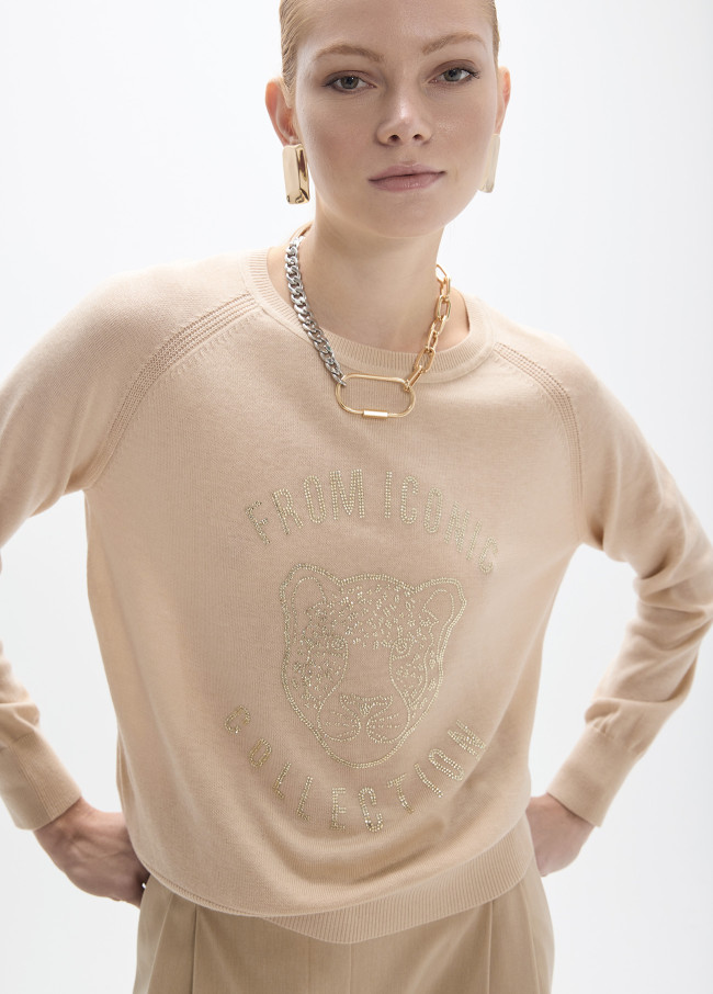 SUÉTER BEIGE CARA TIGRE