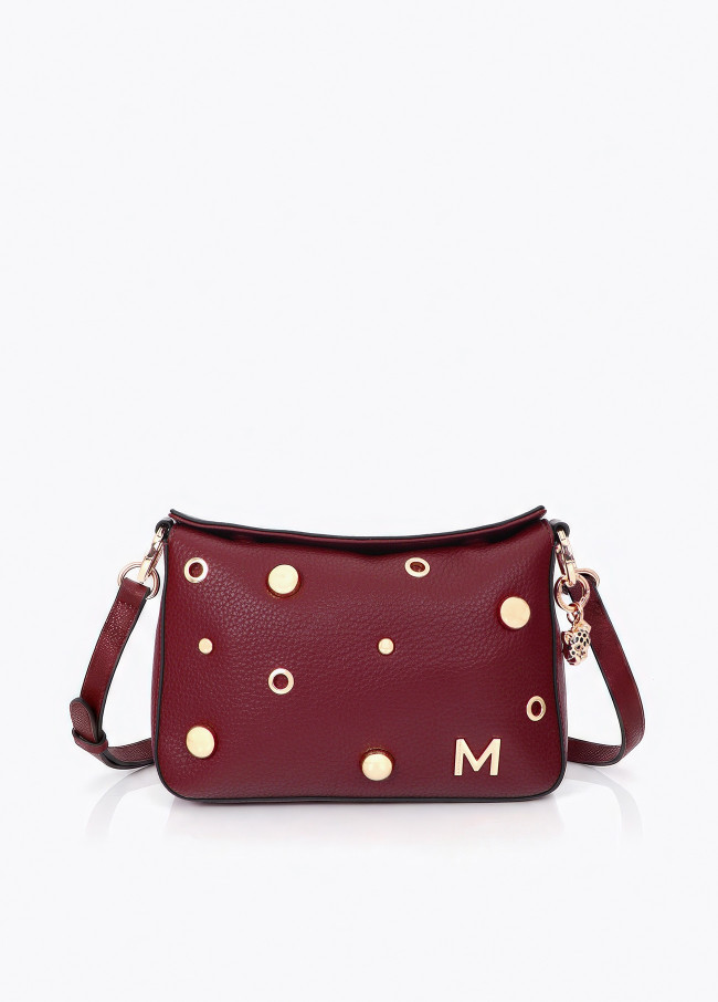BOLSO BANDOLERA MULTITACHAS BURDEOS