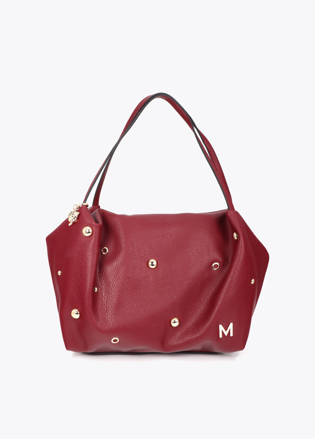 BOLSO SHOPPER BURDEOS TACHAS