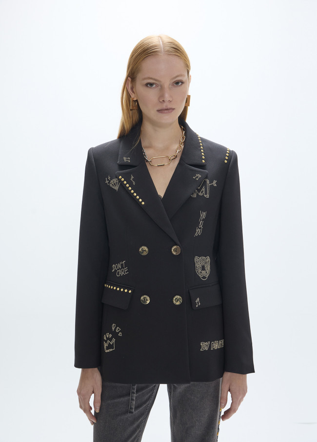 CHAQUETA ADORNO TACHAS ORO